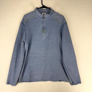 The Black Dog Womens Quarter Zip Embroidered Blue and Green Size‎ L